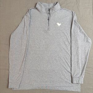 Bad Birdie Mens Golf Quarter Zip Pullover Gray Golf Shirt - Long Sleeve
